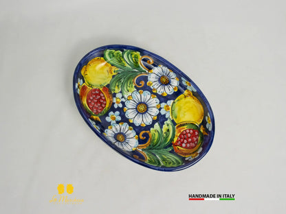 Pirofila in Ceramica di Caltagirone ovale decorato a mano 27cm - Vari Decori