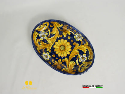Pirofila in Ceramica di Caltagirone ovale decorato a mano 27cm - Vari Decori