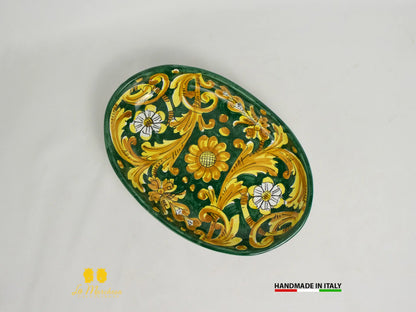 Pirofila in Ceramica di Caltagirone ovale decorato a mano 27cm - Vari Decori