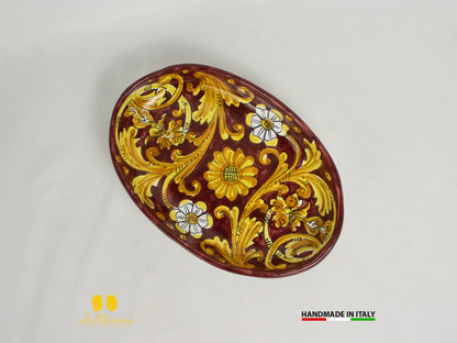 Pirofila in Ceramica di Caltagirone ovale decorato a mano 27cm - Vari Decori