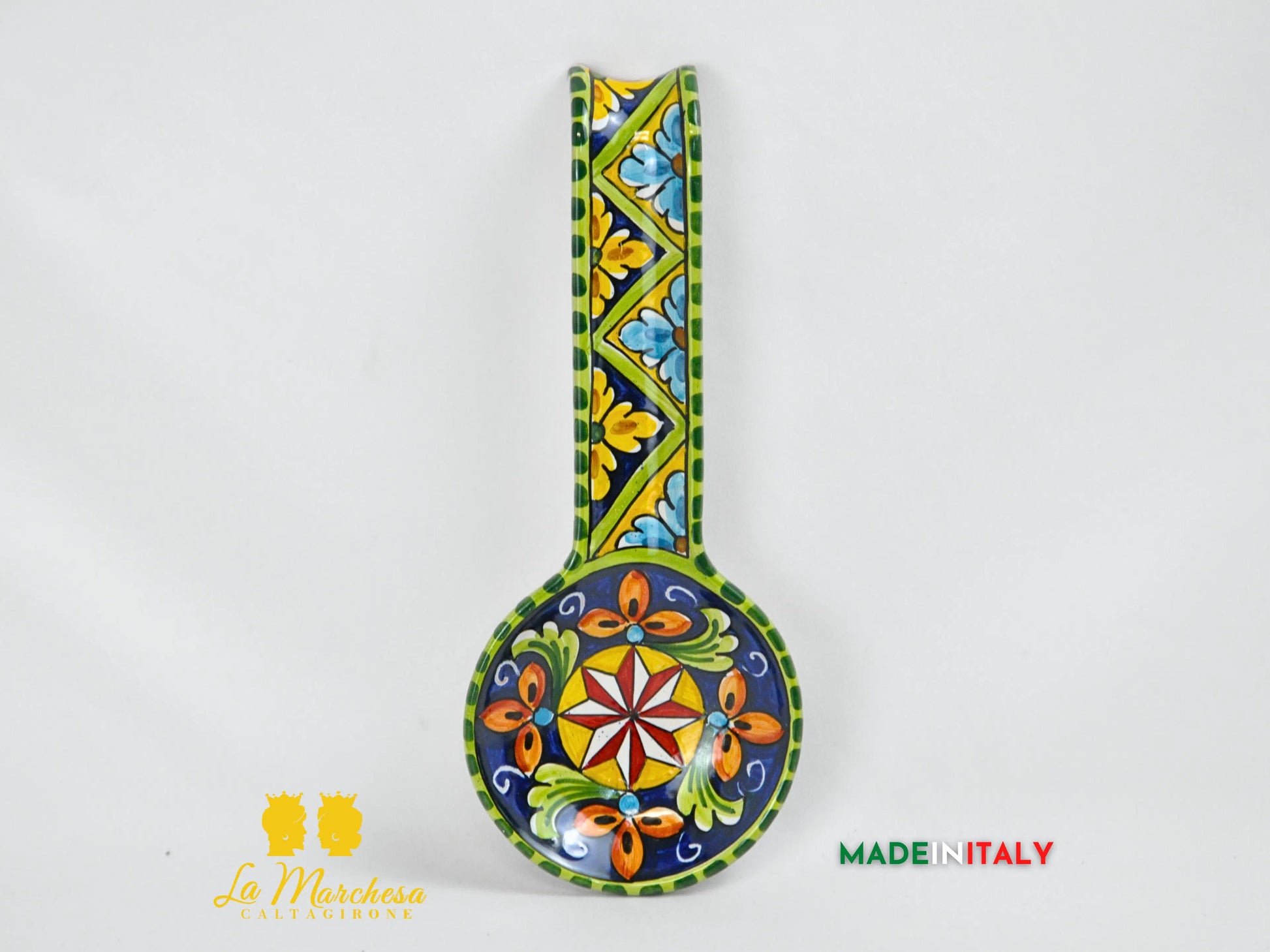 Poggia Mestolo in Ceramica di Caltagirone 29cm- Vari Decori