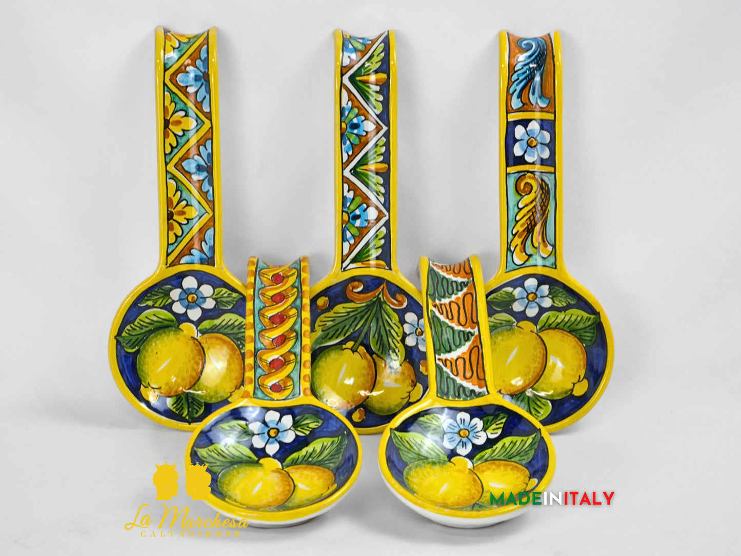Poggia Mestolo in Ceramica di Caltagirone 29cm- Vari Decori