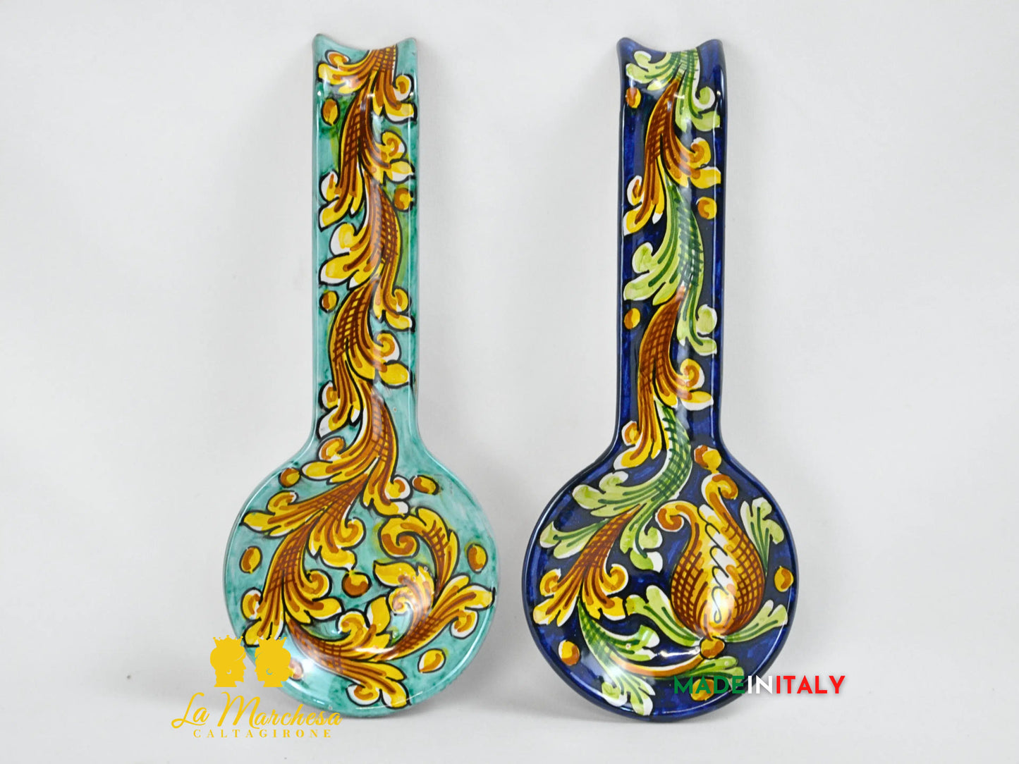 Poggia Mestolo in Ceramica di Caltagirone 29cm- Vari Decori