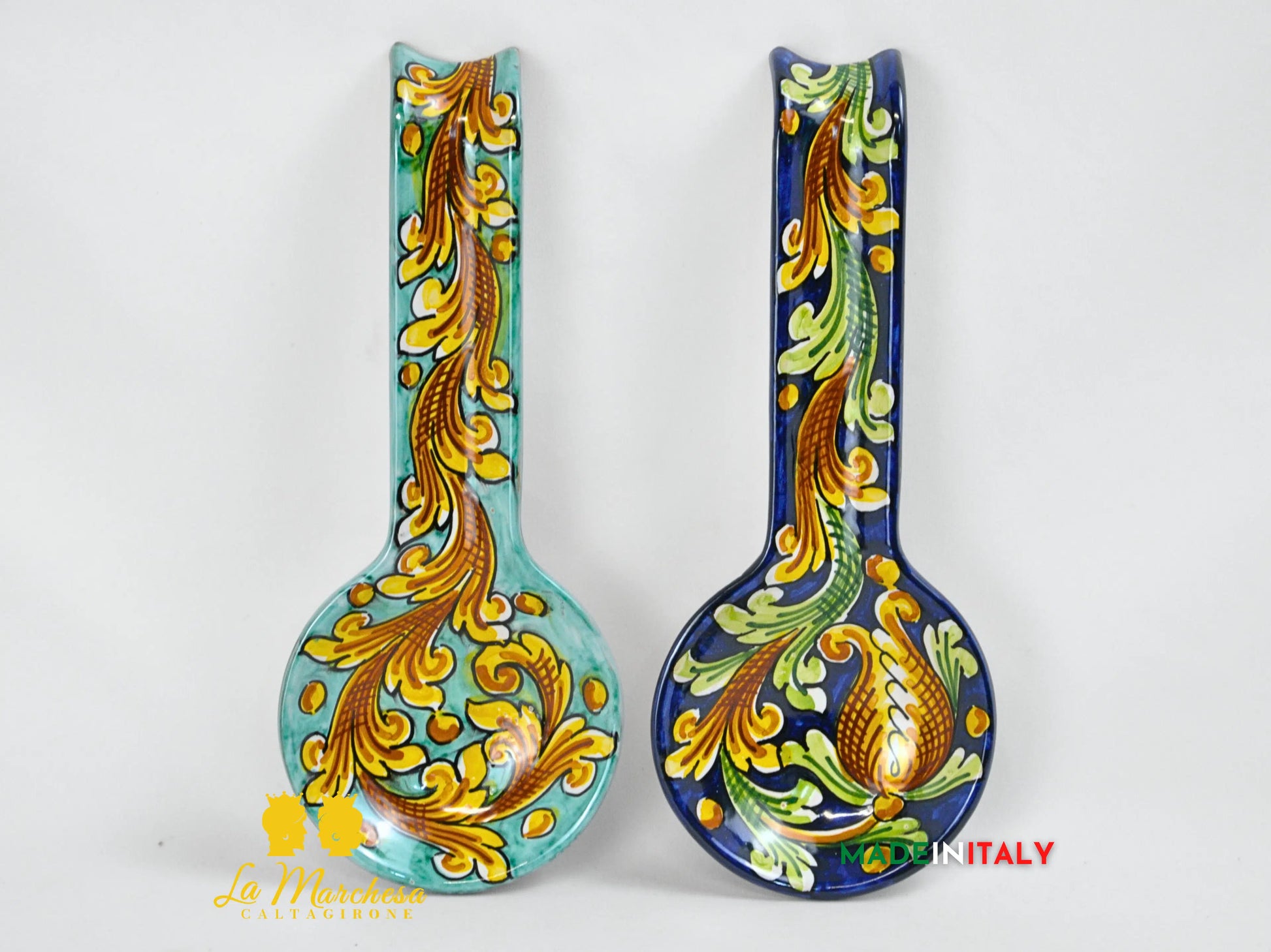 Poggia Mestolo in Ceramica di Caltagirone 29cm- Vari Decori