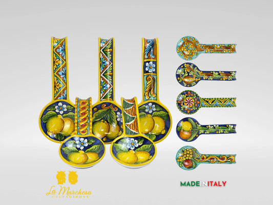 Poggia Mestolo in Ceramica di Caltagirone 29cm- Vari Decori