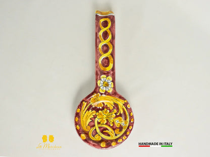 Poggiamestolo in Ceramica di Caltagirone 29cm blu cobalto - Vari Decori