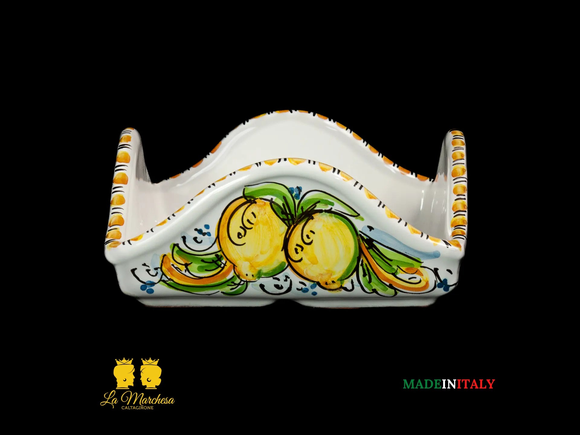 Portatovaglioli in ceramica di Caltagirone