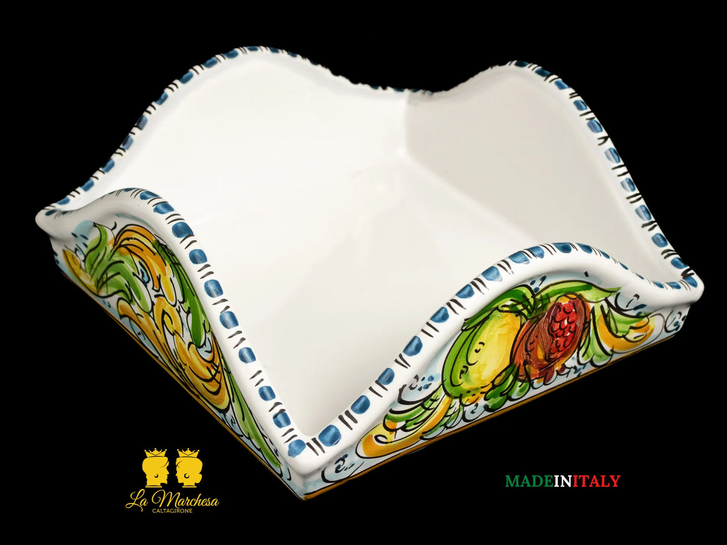 Portatovaglioli in ceramica di Caltagirone