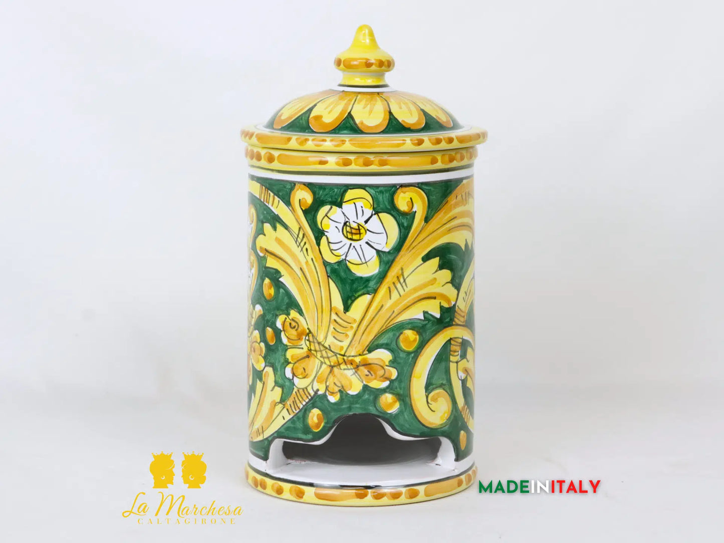 Porta Cialde Ornato in Ceramica di Caltagirone 25cm - Vari Decori