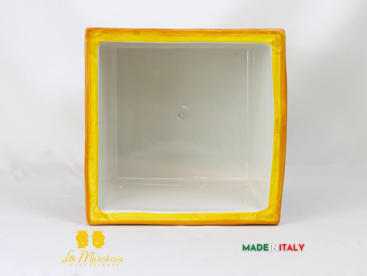 Porta Vaso Quadrato in Ceramica di Caltagirone 32cm - Vari Modelli