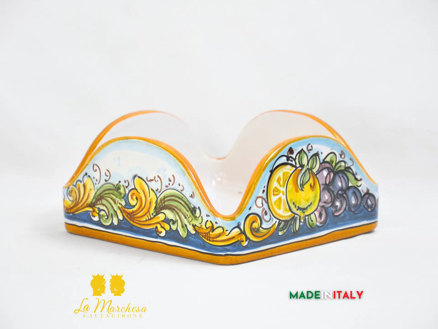 Porta fazzoletti in Ceramica di Caltagirone