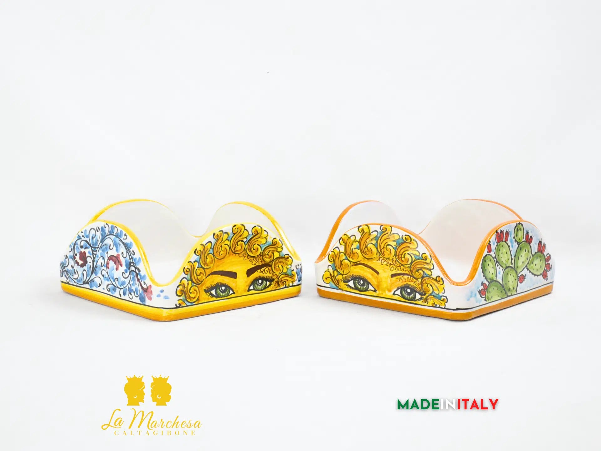 Porta Tovaglioli in Ceramica di Caltagirone Sole