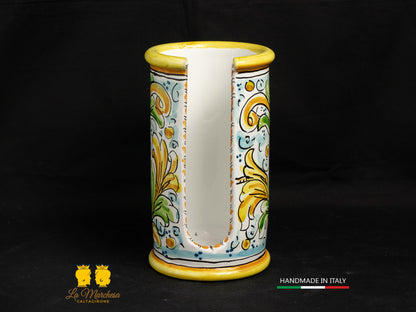 Porta bicchieri in Ceramica di Caltagirone ornato barocco