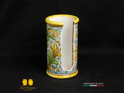 Porta bicchieri in Ceramica di Caltagirone ornato barocco