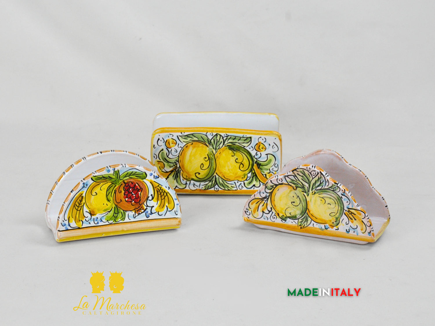 Portatovaglioli in Ceramica di Caltagirone decorato a mano - vari modelli
