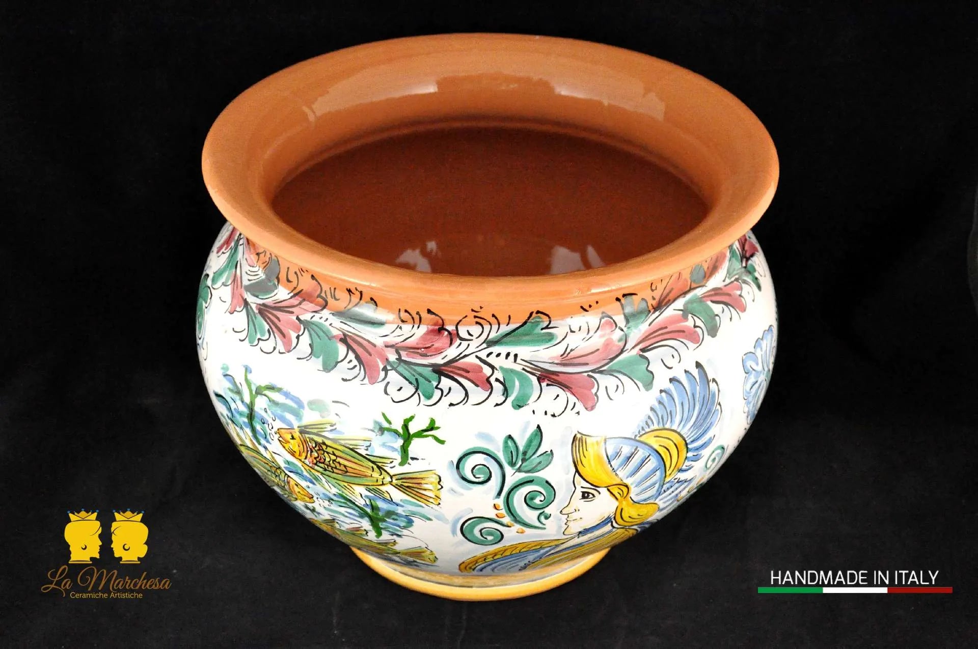 Portavaso Ceramica di Caltagirone Mattonelle stile siciliano 32cm