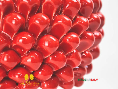Porta vaso Pigna in Ceramica di Caltagirone Rosso Sicilia 32cm