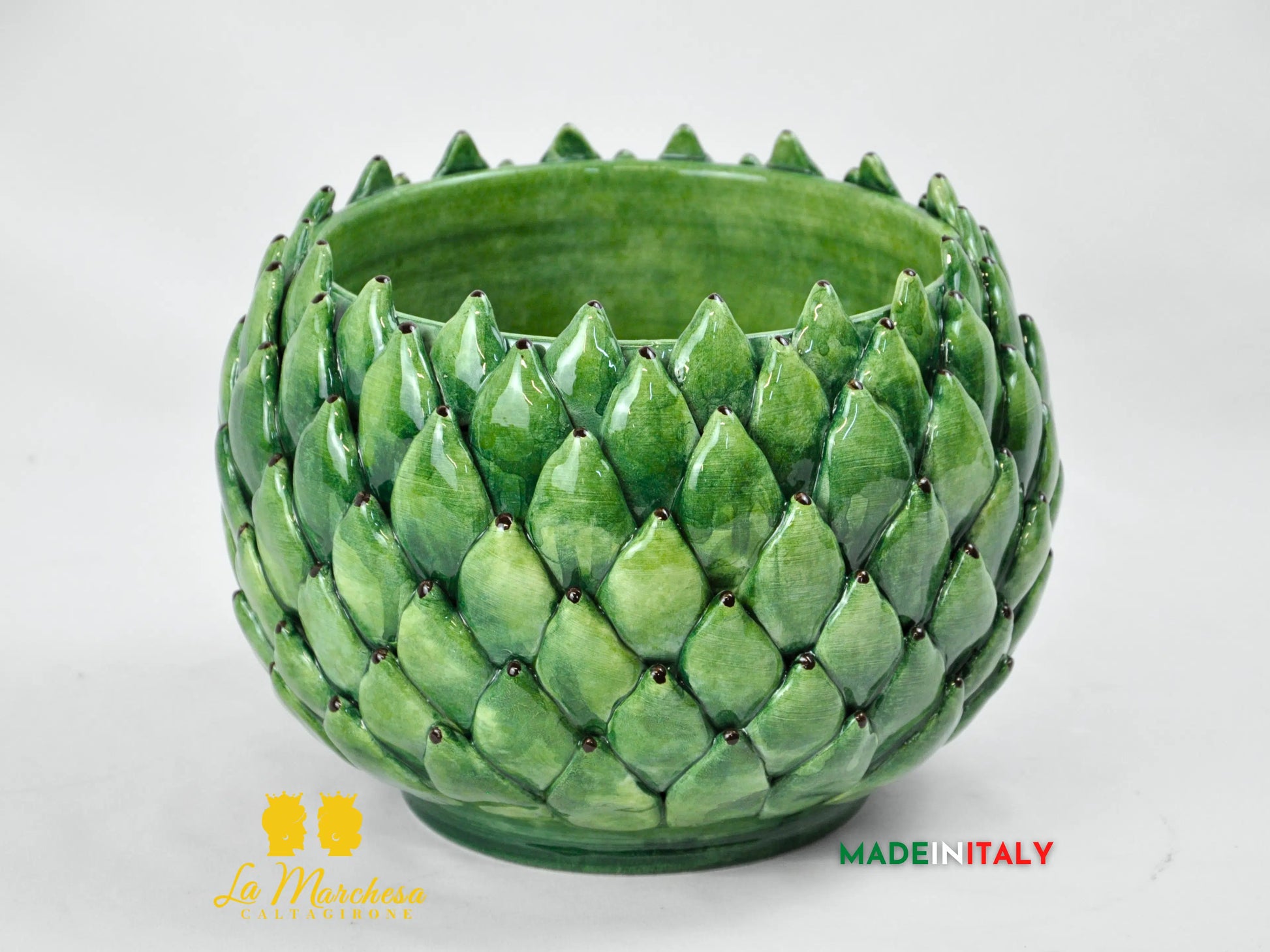 Portavaso Ciotola Carciofo in Ceramica di Caltagirone - Varie Misure