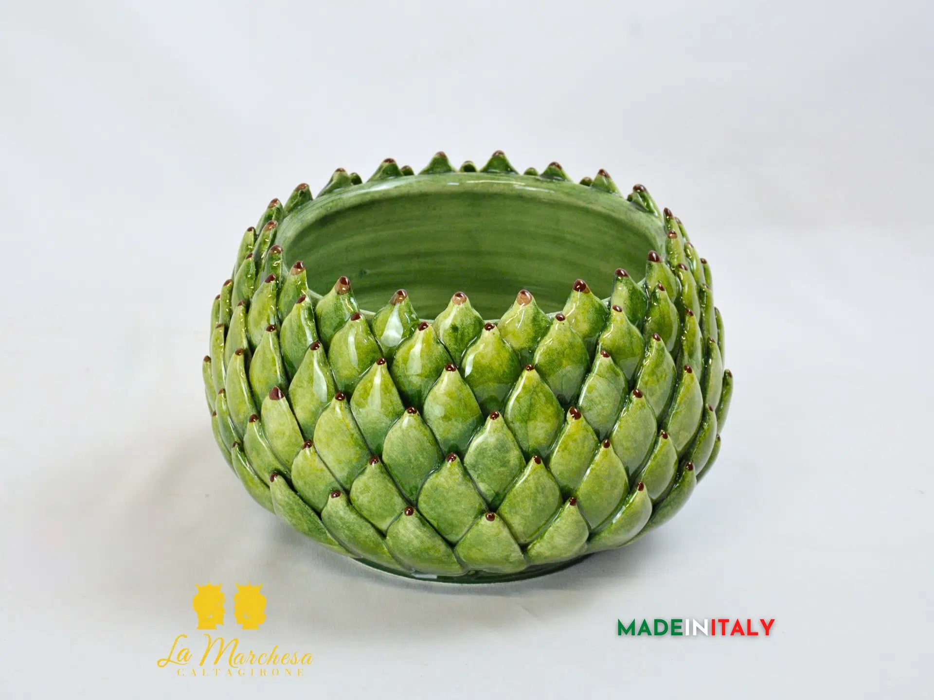 Portavaso Ciotola Carciofo in Ceramica di Caltagirone
