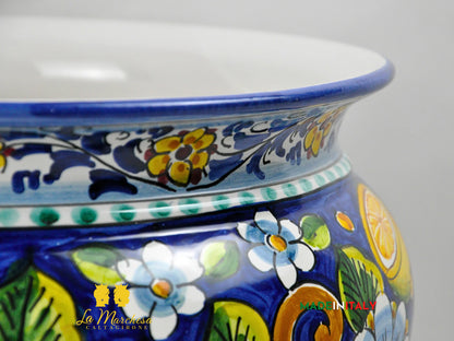 Portavaso Frutta in Ceramica di Caltagirone 32cm - Vari Decori