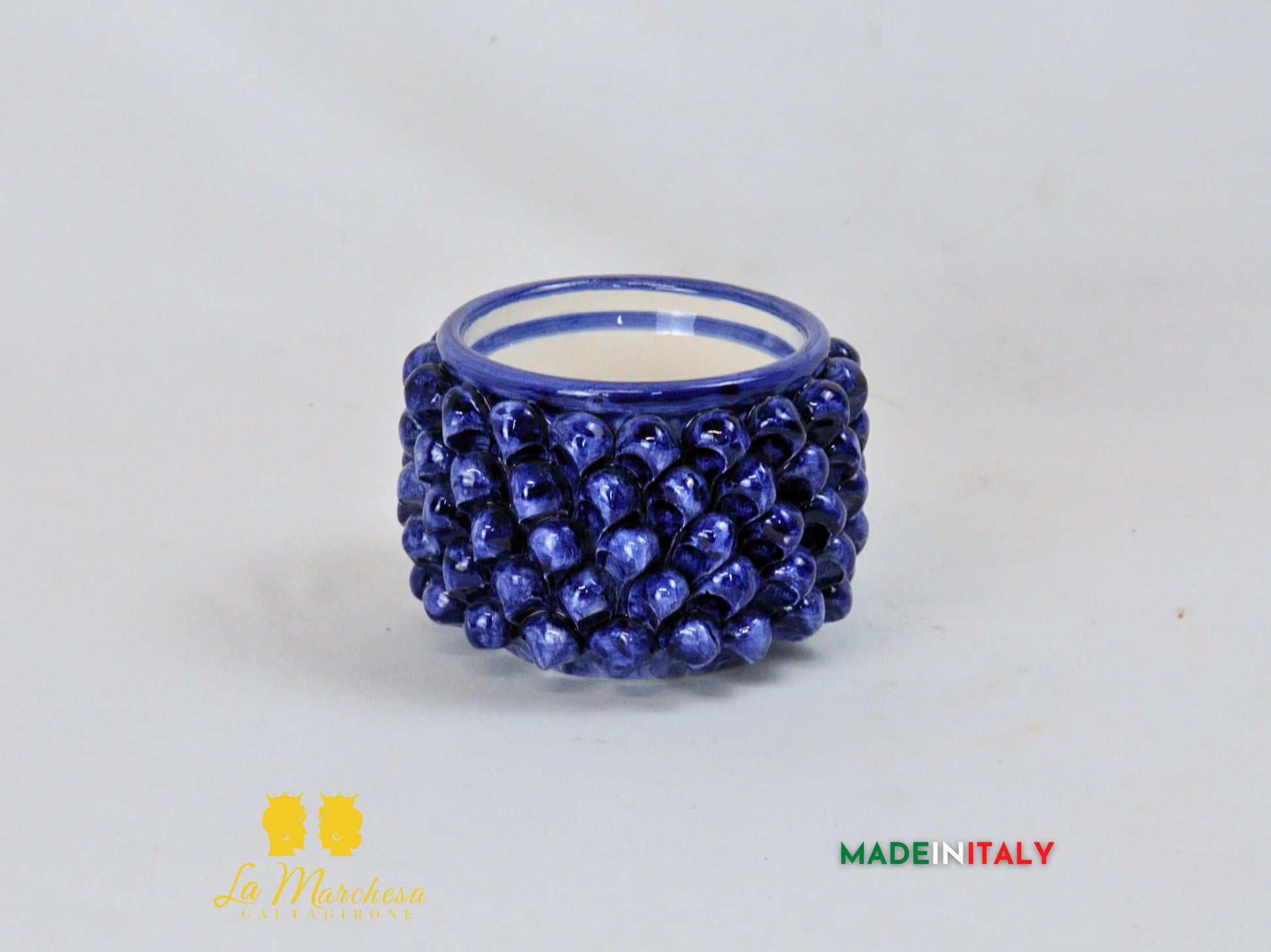 FINE SERIE - Portavaso Pigna in Ceramica di Caltagirone Artigianale Ø15cm - Vari Colori