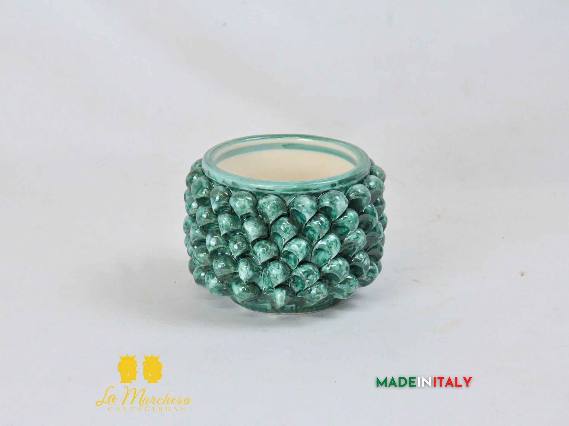 FINE SERIE - Portavaso Pigna in Ceramica di Caltagirone Artigianale Ø15cm - Vari Colori
