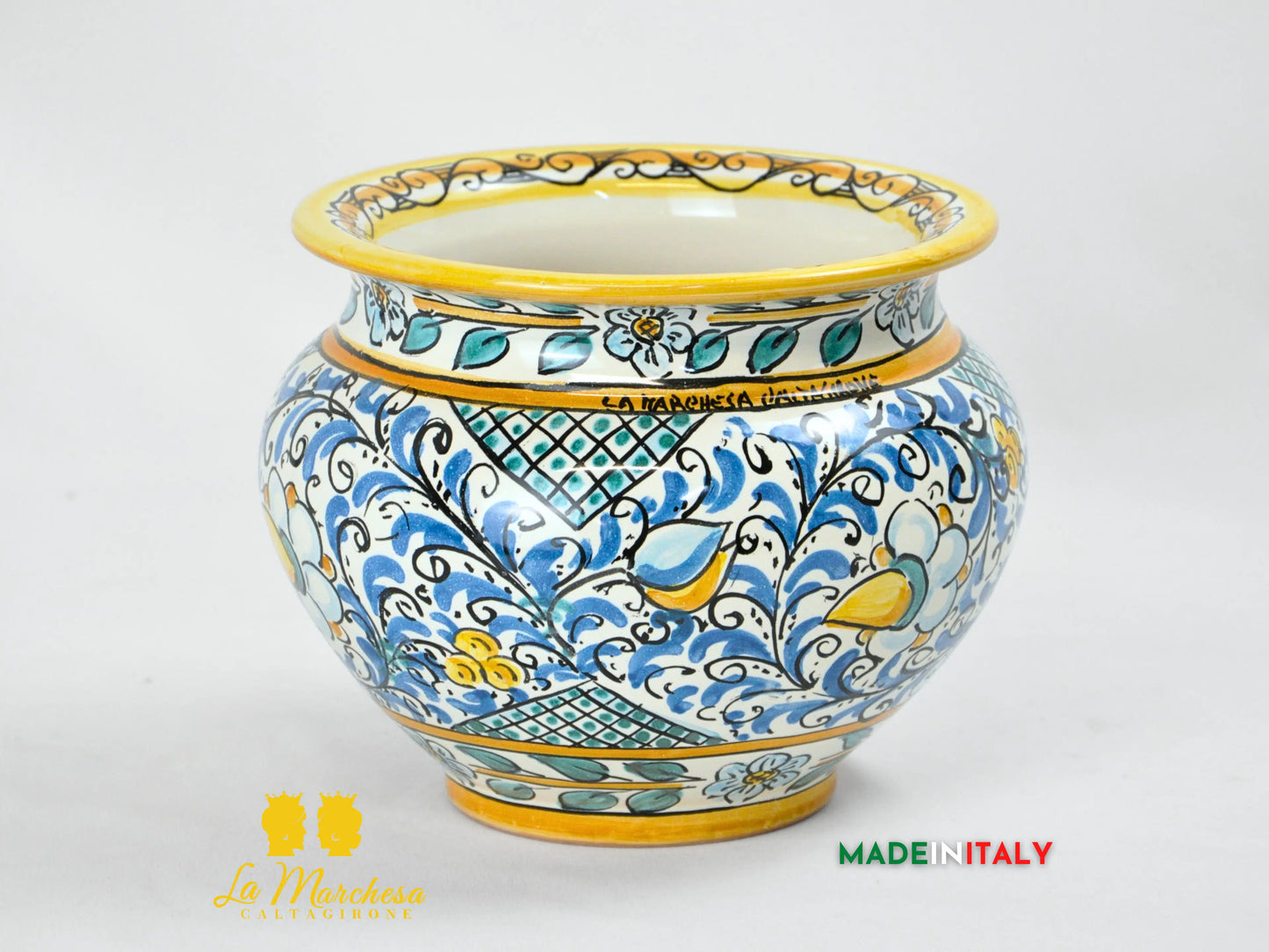 Portavaso in Ceramica di Caltagirone 19cm - Vari Decori