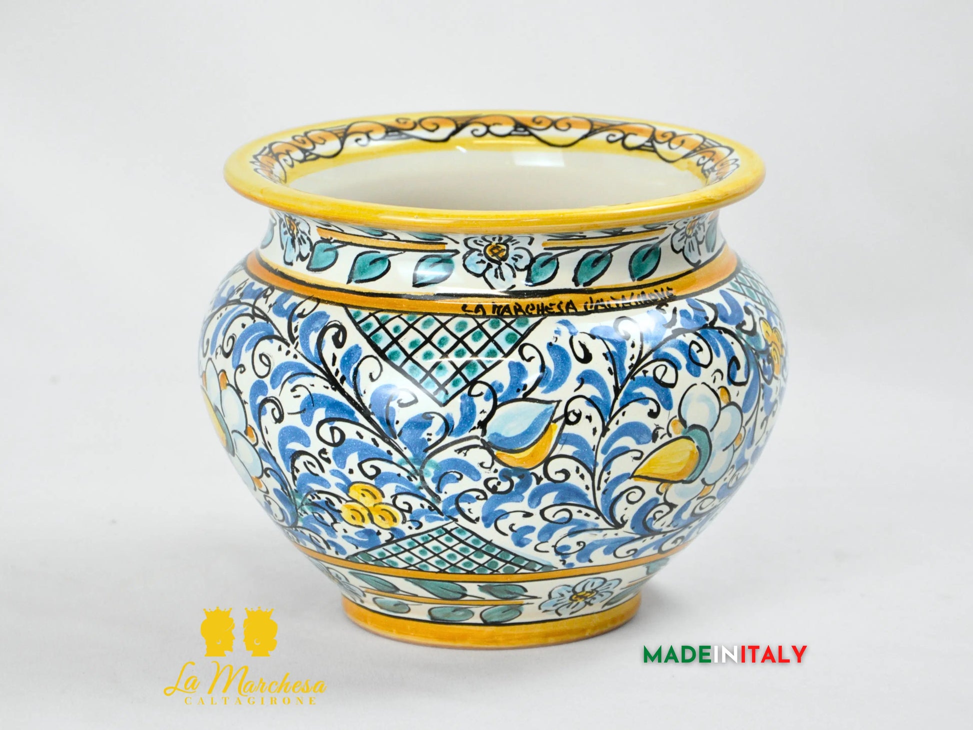 Portavaso in Ceramica di Caltagirone 19cm - Vari Decori