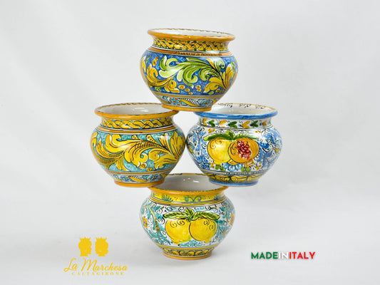 Portavaso in Ceramica di Caltagirone 15cm - Vari Decori