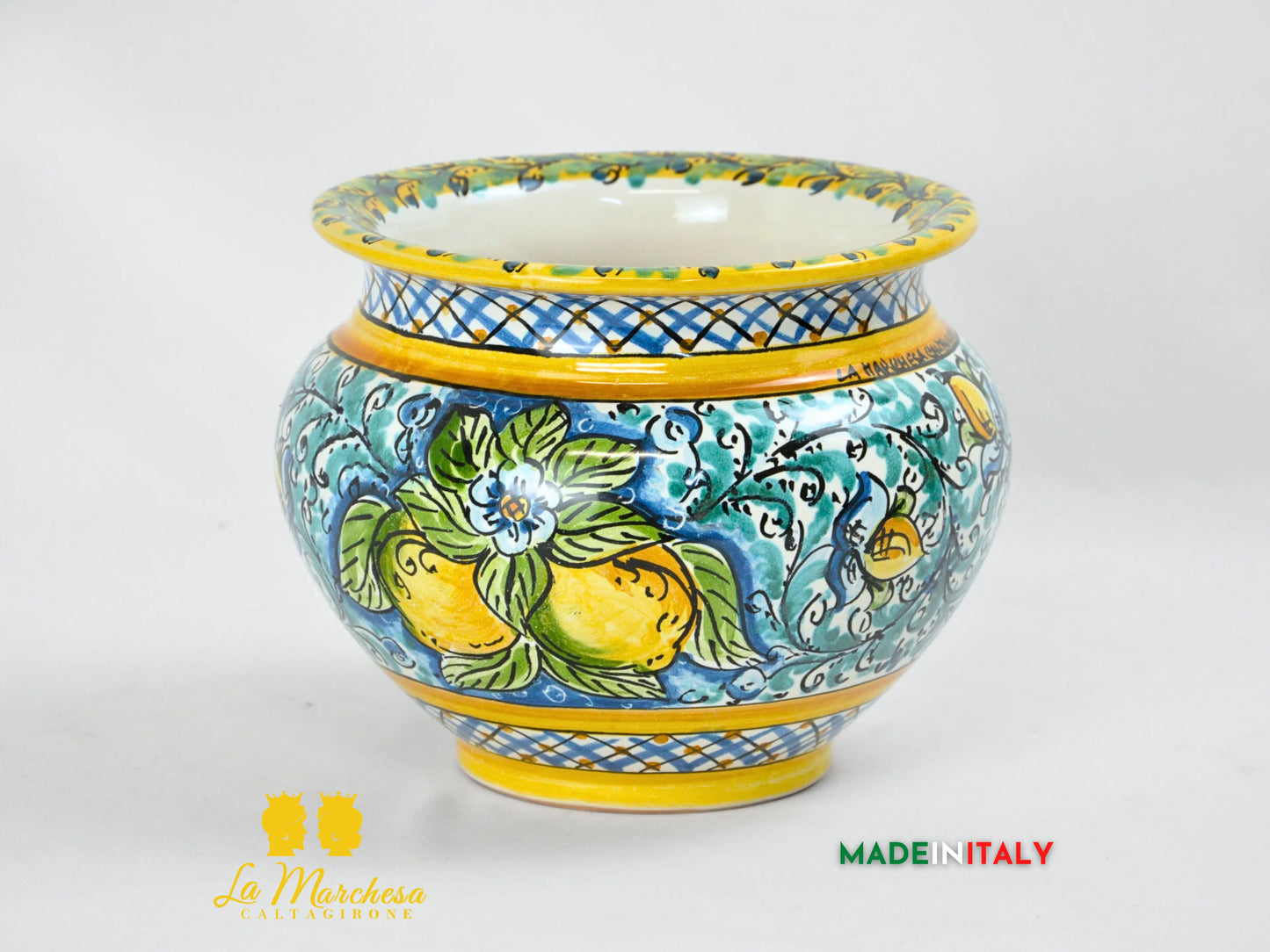 Portavaso in Ceramica di Caltagirone 19cm - Vari Decori