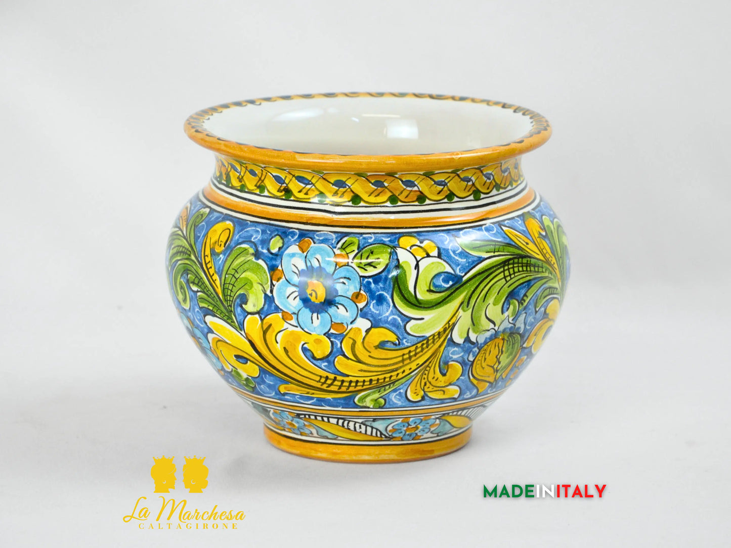 Portavaso in Ceramica di Caltagirone 19cm - Vari Decori