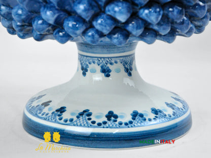 Portavaso Pigna Blu Sagomato Siciliana in Ceramica di Caltagirone - Varie Misure