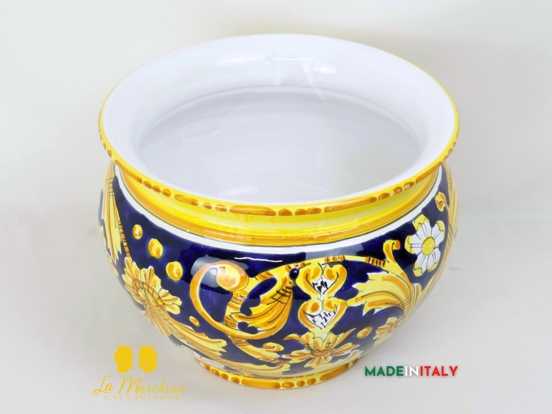 Portavaso in Ceramica di Caltagirone ornato  27cm - Vari Decori