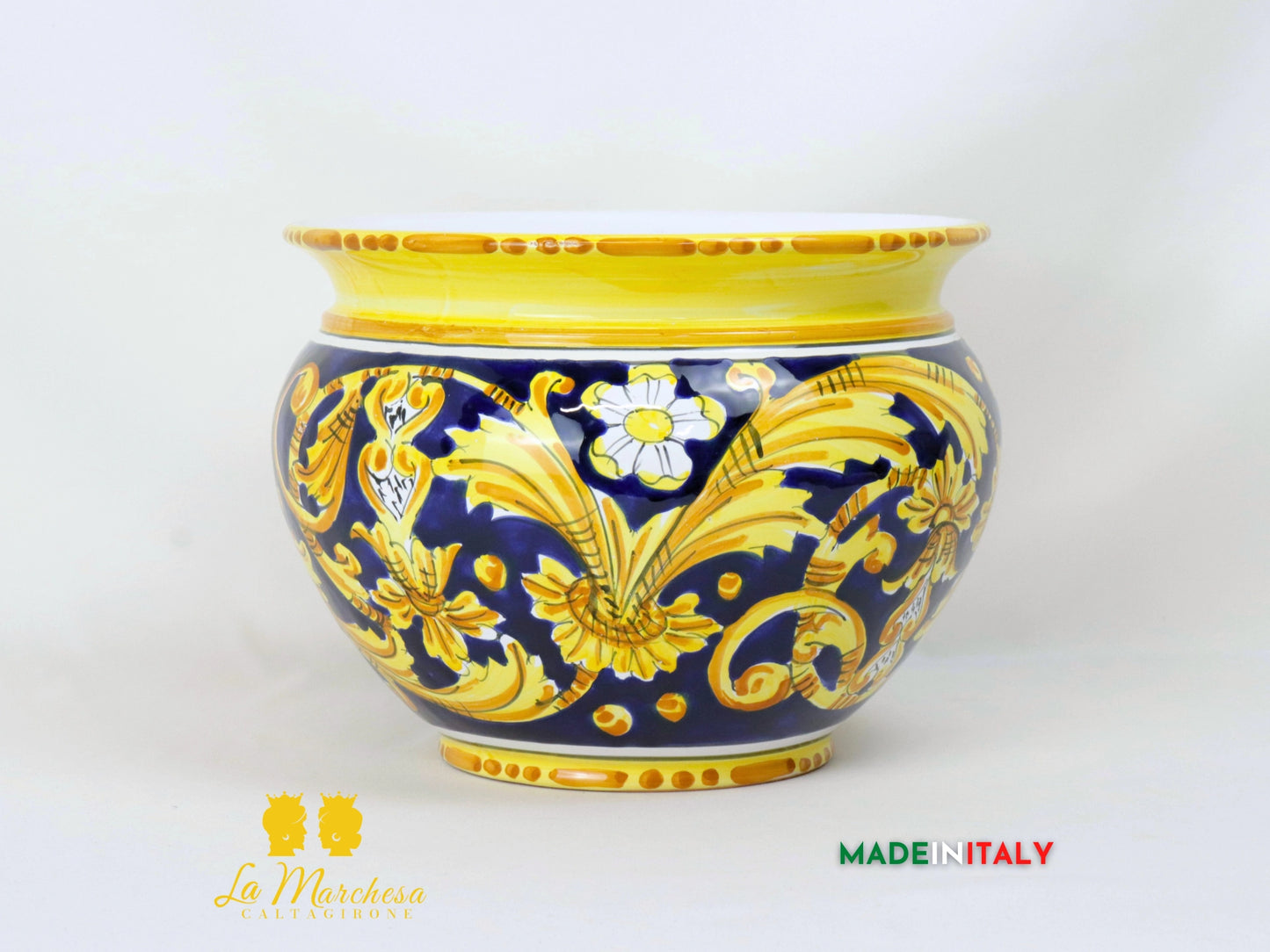 Portavaso in Ceramica di Caltagirone ornato  27cm - Vari Decori