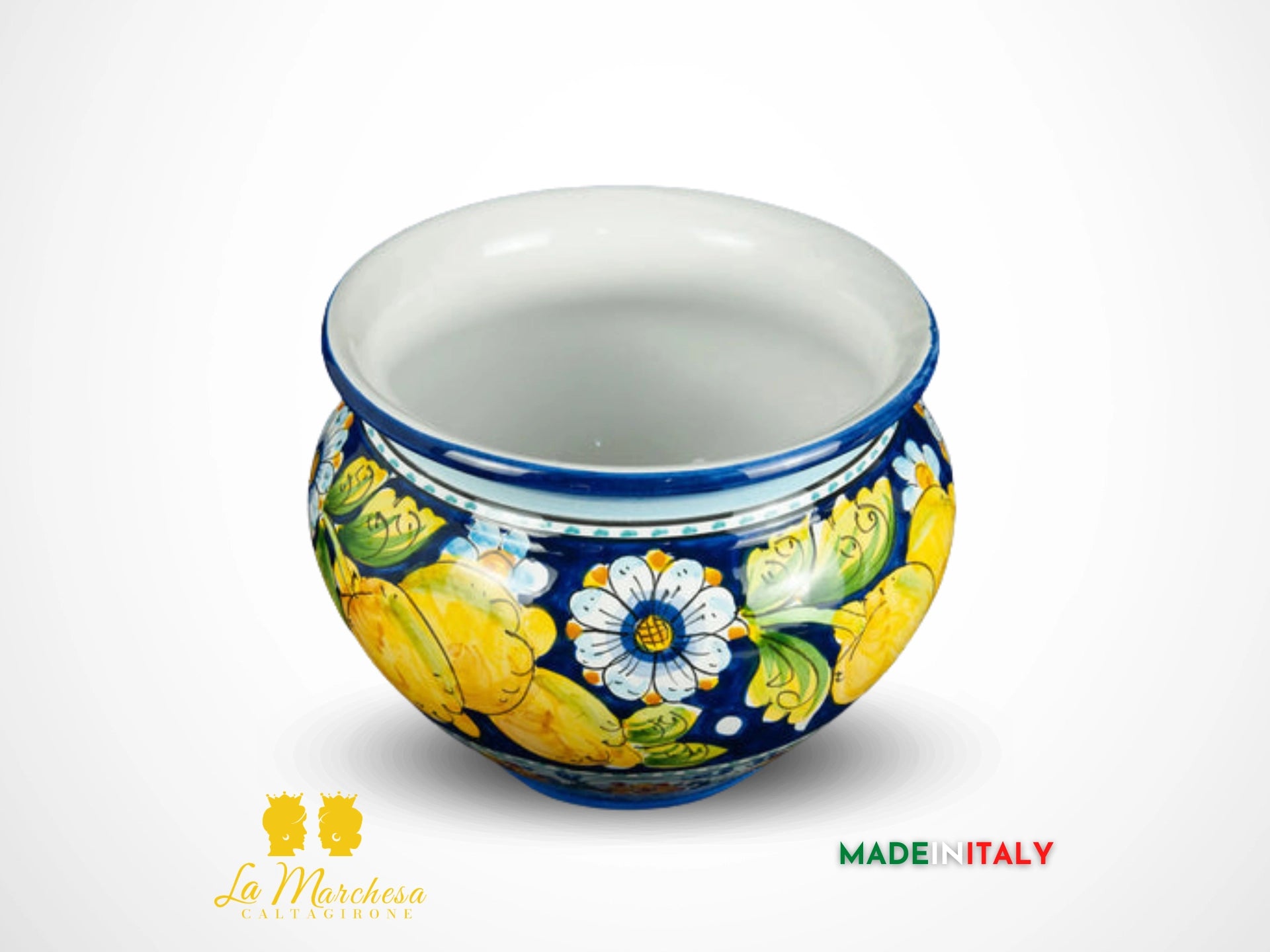 Portavaso in Ceramica di Caltagirone ornato  27cm - Vari Decori