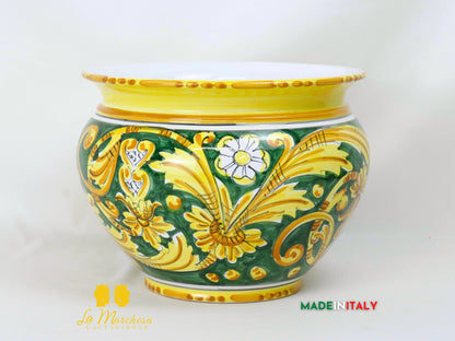 Portavaso in Ceramica di Caltagirone ornato  27cm - Vari Decori