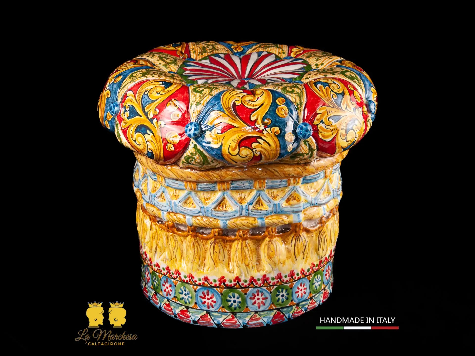 Pouf in Ceramica di Caltagirone design 45cm