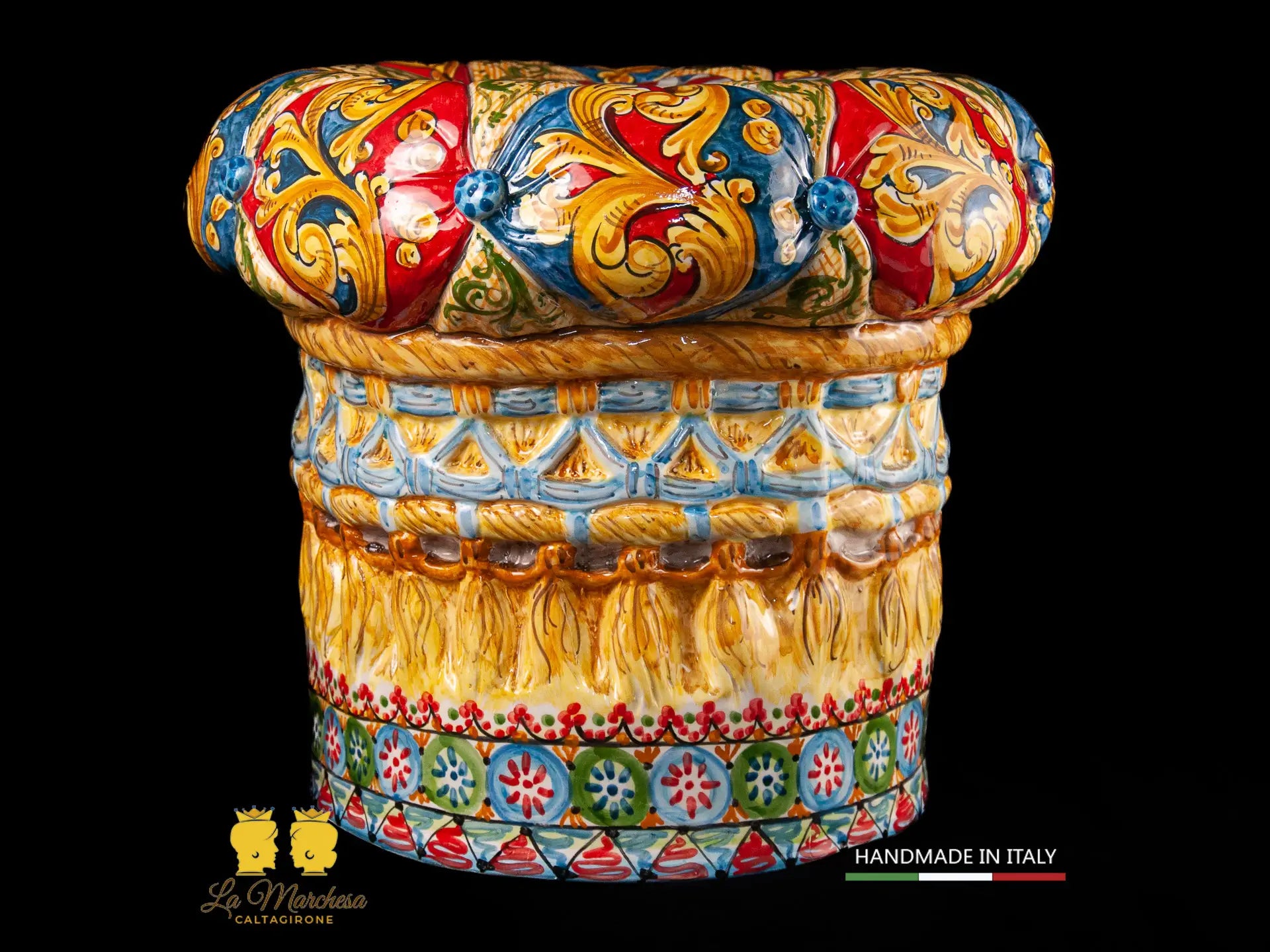 Pouf in Ceramica di Caltagirone design 45cm
