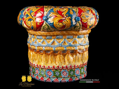 Pouf in Ceramica di Caltagirone design 45cm