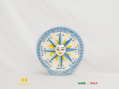 Rosa dei venti in ceramica di Caltagirone decorata a mano - vari modelli