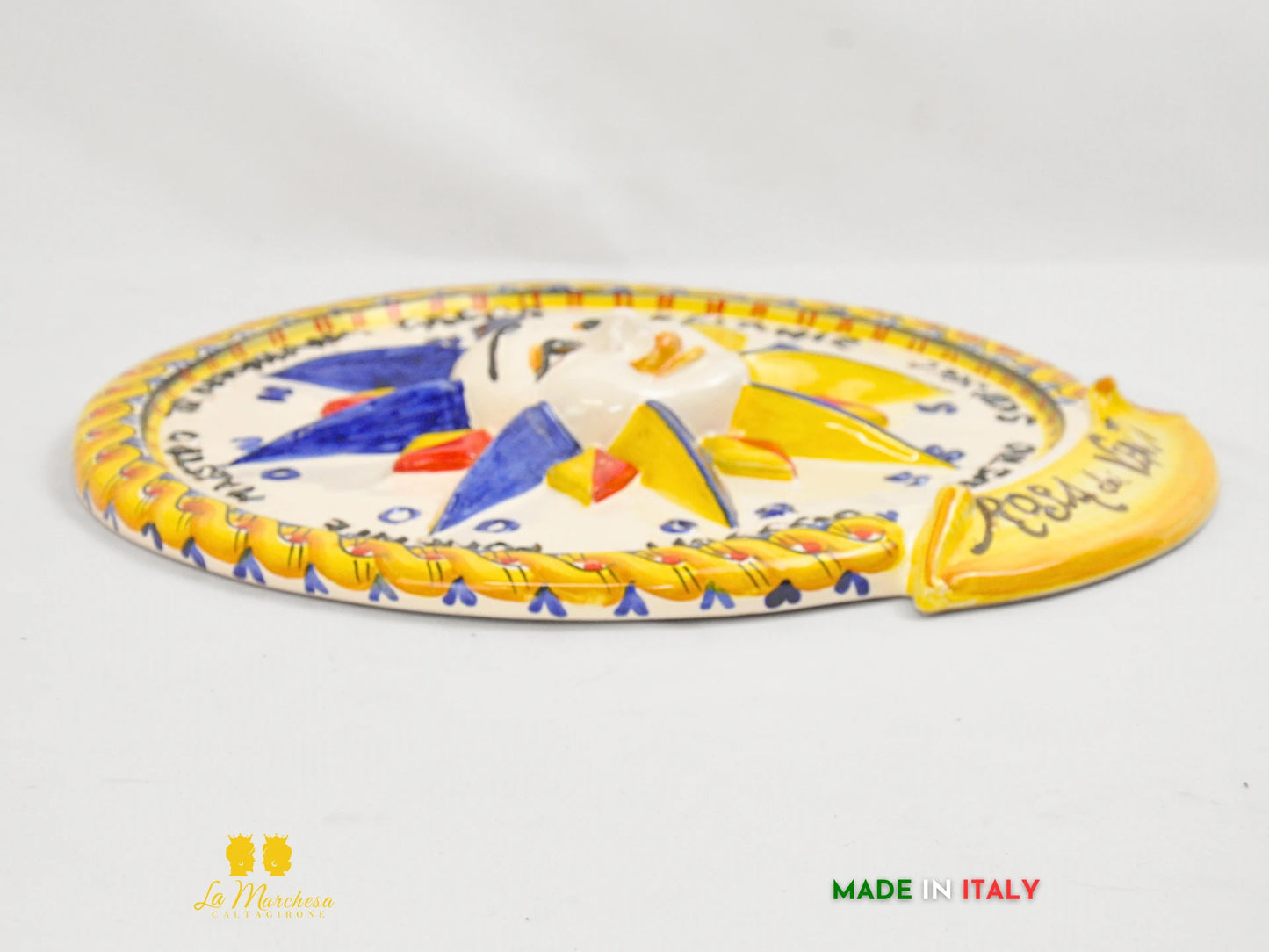 Rosa dei venti in ceramica di Caltagirone decorata a mano - vari modelli