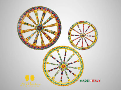 Ruota di Carro Decorata in Ceramica di Caltagirone - Vari Modelli