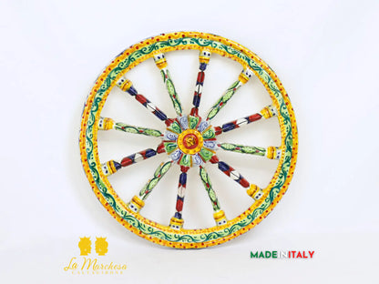 Ruota di Carro Decorata in Ceramica di Caltagirone - Vari Modelli