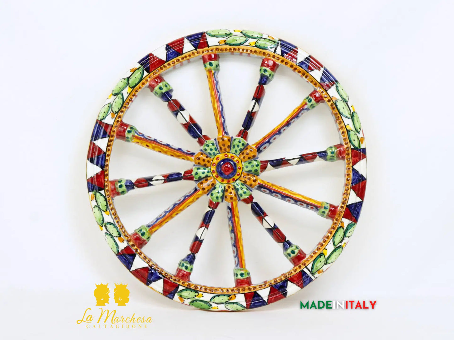 Ruota di Carro Decorata in Ceramica di Caltagirone - Vari Modelli