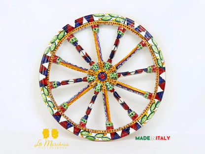 Ruota di Carro Decorata in Ceramica di Caltagirone - Vari Modelli