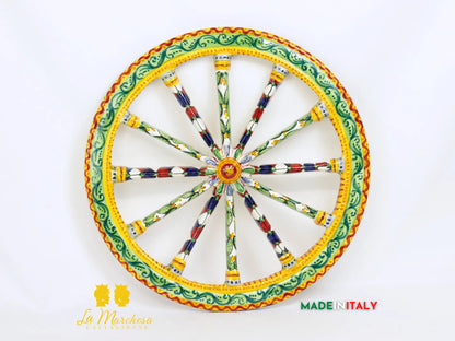 Ruota di Carro Decorata in Ceramica di Caltagirone - Vari Modelli