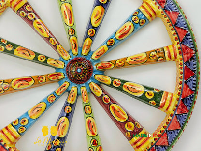 Ruota di Carro Decorata in Ceramica di Caltagirone - Vari Modelli
