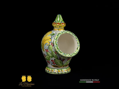 Contenitore Saliera siciliana Ceramica di Caltagirone ornato frutta 25cm