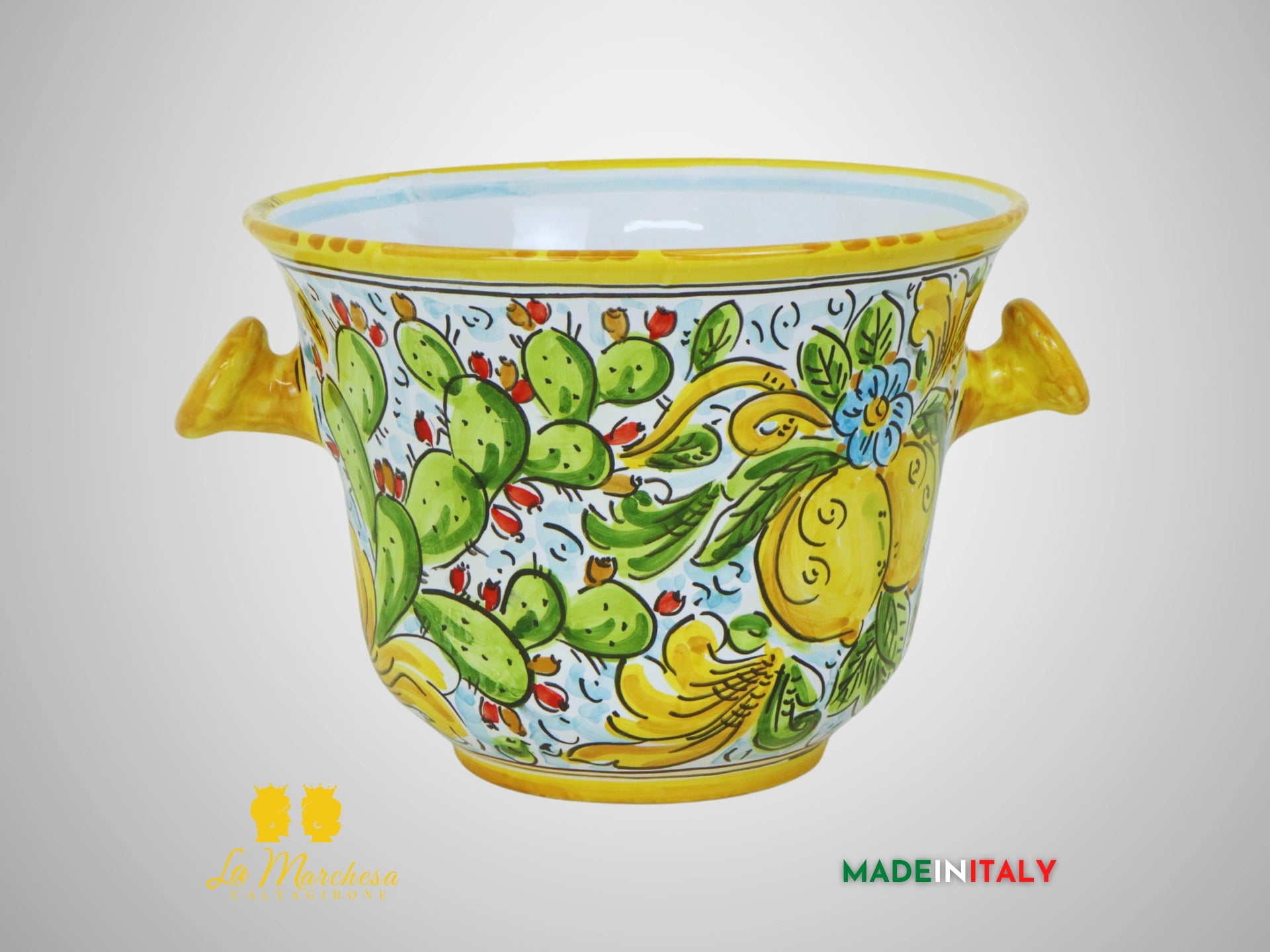 Secchiello Porta Ghiaccio in Ceramica di Caltagirone 25cm (2)