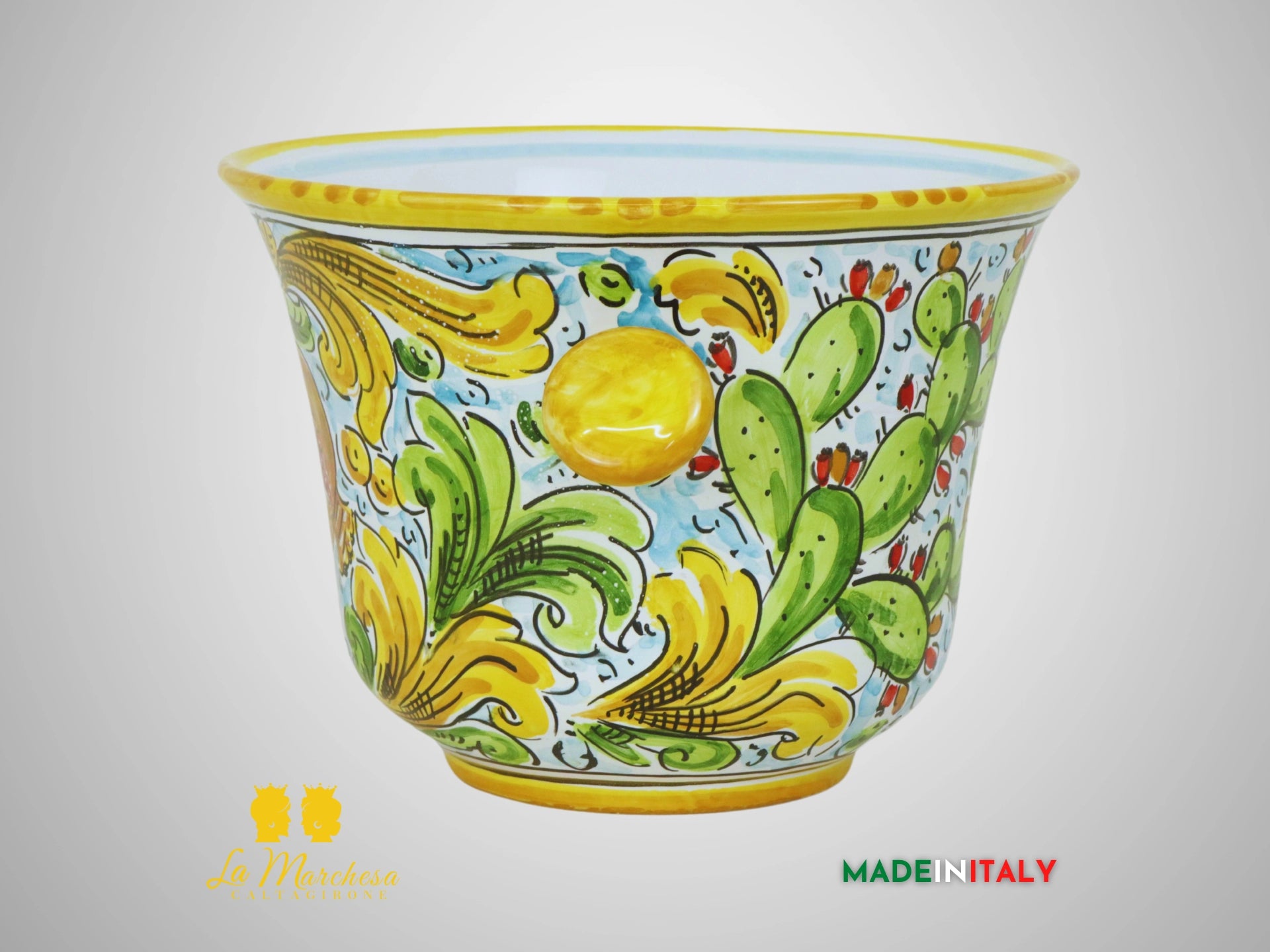 Secchiello Porta Ghiaccio in Ceramica di Caltagirone 25cm (2)